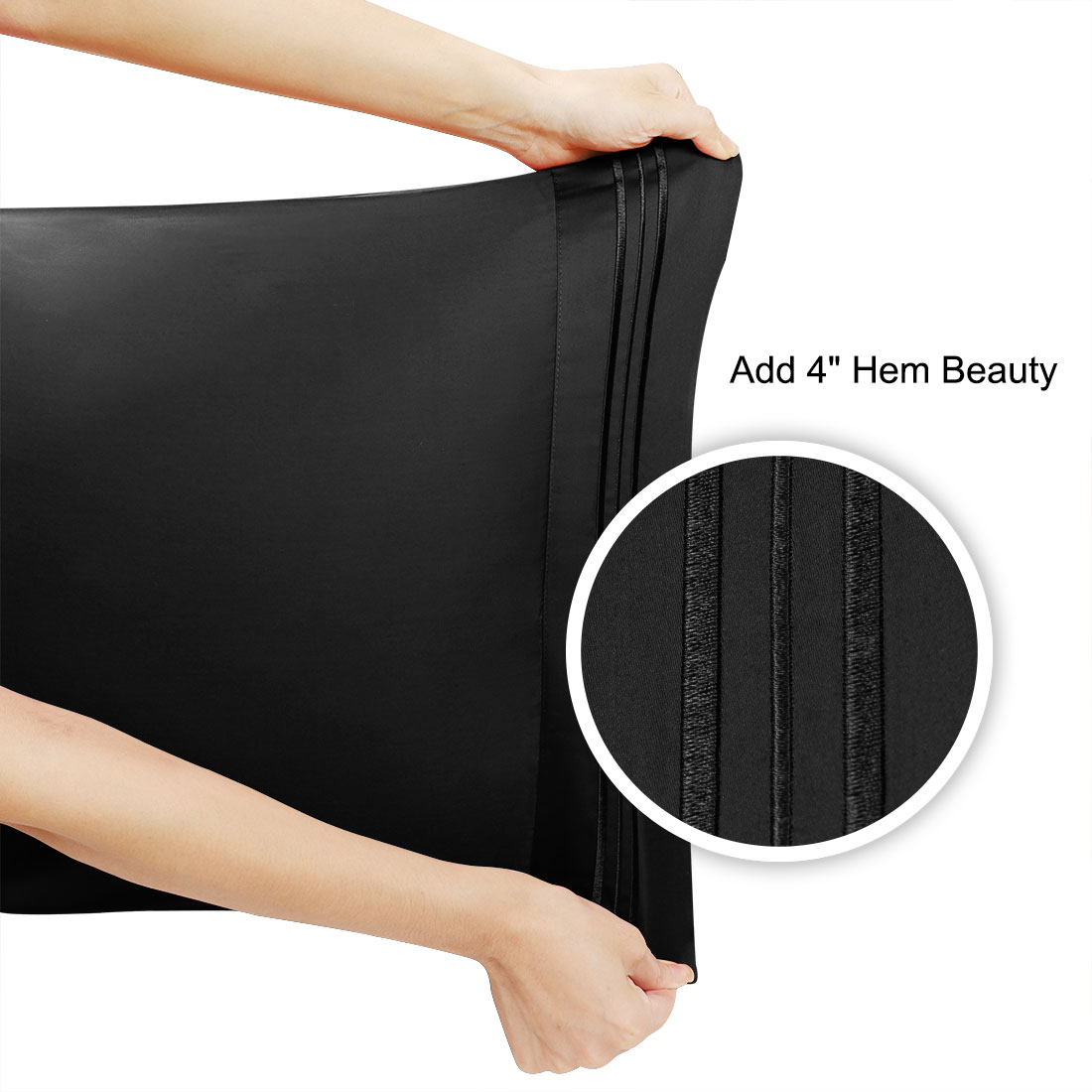 Luxury Pillowcase Set Of 4 - Super Soft Hotel Quality - Black Standard