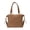 brown, variant on Vintage PU Motorcycle Tote Bag for Women, Metal Ring & Rivet Detail, Zipper Closure & Large Capacity, Shoulder Handheld Commuter Bag (16.1" x 12.2" x 5.5", 0.90 lb)