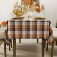 thumbnail image 7 of 54 x 72 Inch Fall Checkered Rectangle Christmas Tablecloth, Thanksgiving Brown Buffalo Plaid Cotton Flannel Table Cloths, Halloween Stain Resistant Washable Table Cover for Holiday Party Dining, 7 of 7