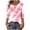 Pink#03, variant on JTZGDY Womens Henley Shirts Vintage Floral Printed Summer 3/4 Length Sleeve Button Neckline Graphic T-Shirts Loose Dressy Casual Tunic Tees Tops Ladies Elegant Blouse Pink#01 XXXL
