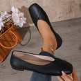 thumbnail image 4 of Gealkoca Square Toe Ballet Flats for Women Soft Leather Shoes Slip On Loafer Flats Comfortable Casual Dress Shoes Women's Casual Soft Soled Loafers, 4 of 7