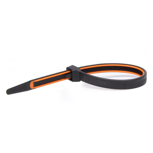 Grip Lock Ties GLT2908BKOGHB100 8 in. Rubber Lined Zip Ties, Orange