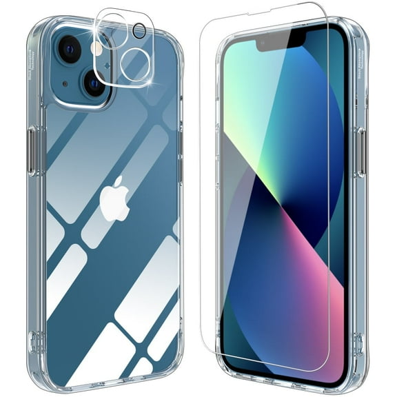 NIFFPD iPhone 13 6.1 inch with Screen Protector   Camera Lens Protector Anti-Yellowing Shockproof Crystal Clear