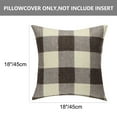 thumbnail image 4 of PiccoCasa Cotton Linen Throw Pillowcase 18"x18" Plaid Sofa Cushion Cover, Brown , Khaki, 4 of 7