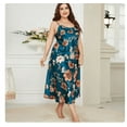 thumbnail image 5 of Camisón de satén de talla grande para mujer, ropa de dormir Sexy con tirantes, lencería holgada, sedosa, para estar en casa, XL-5XL, 5 of 5