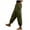 Army Green(Womens Pants), variant on GUACER Women's Cargo Pants Elastic Waist Linen Jogger Trousers Multi Pocket Relaxed Fit Casual Streetwear