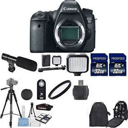 Image of Canon EOS 6D 20.2MP Full Frame DSLR Camera Body Only with 2pc Commander 32GB Memory Cards Deluxe Bundle
