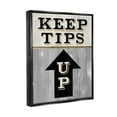 thumbnail image 3 of Stupell Industries Keep Tips Up Skiing Sign Graphic Art Jet Black Floating Framed Canvas Print Wall Art, Design by Livi Finn, 3 of 6
