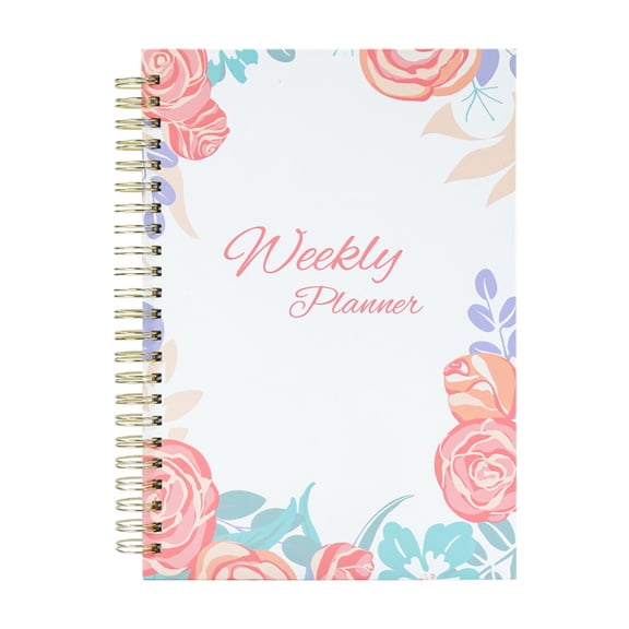 Cuaderno planificador semanal A5 | Tapa dura con cierre elástico | 54 hojas (108 páginas) para uso escolar y de oficina | Organizador de agenda mensual y diaria