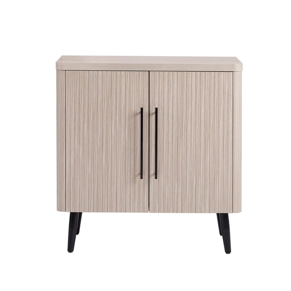 JERFIT Mid Century Modern TV Stand Accent Cabinet with Ribbed Doors, Soft Close Hinges & Adjustable Shelves for Living Room, Bedroom
