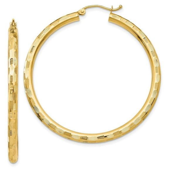 Primal Gold 14 Karat Yellow Gold Textured Hoop Earrings