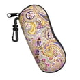 thumbnail image 2 of ZICANCN Sunglasses Soft Case, Gold Paisley Floral Neoprene Zipper Eyeglass Case for Men Women, 2 of 9
