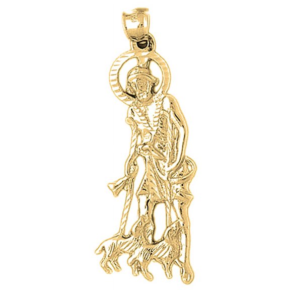 18K Yellow Gold Saint Lazarus Pendant - 56 mm
