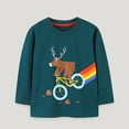thumbnail image 2 of adviicd Long Sleeve Shirts for Boys Boys Long Sleeve Graphic T-Shirt (Green,2-3 Years), 2 of 6