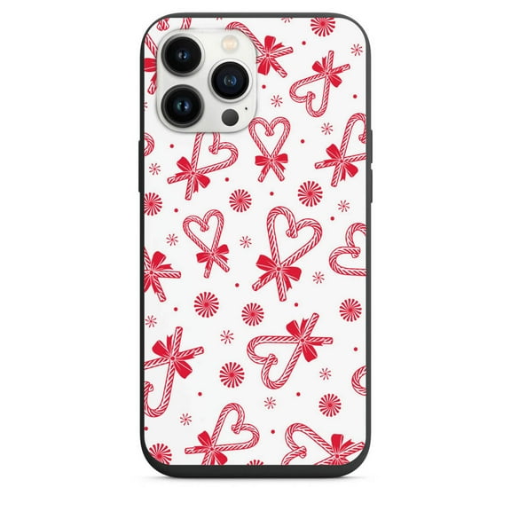 Cute Heart Candy Cane Design Phone Case for iPhone 7 8 X XS XR SE 11 12 13 14 Pro Max Mini Note s10 s10plus s20 s21 20plus