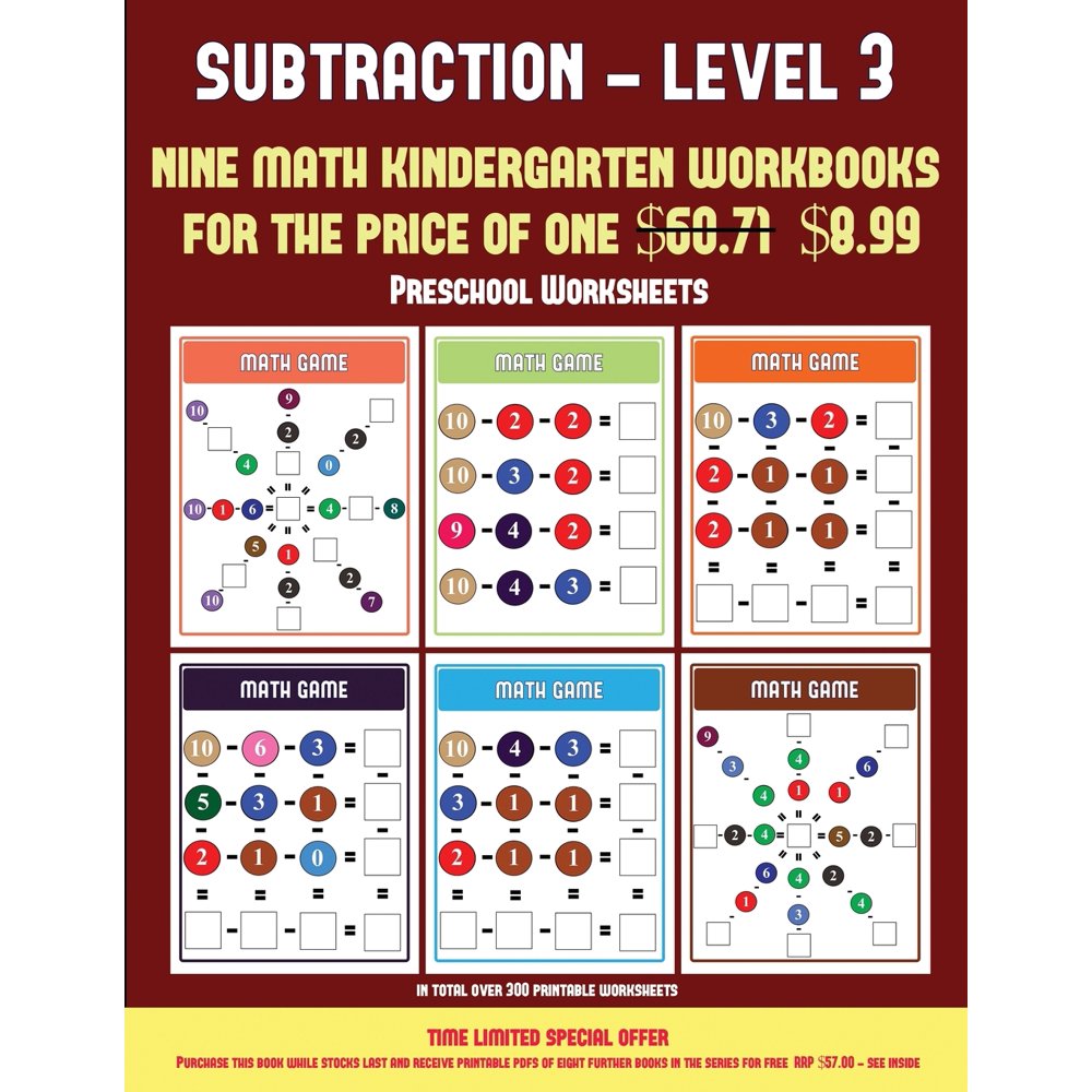 Preschool Worksheets: Preschool Worksheets (Kindergarten Subtraction