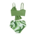 thumbnail image 5 of Chenyin Baby Kids Girls Swimsuits 2 Piece Bathing Suit Halter Printed Bikini Set with Swim Trunks Beach Swimwear 2-12 Years, 5 of 8