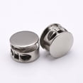 thumbnail image 4 of ZTTD 50 Pcs Metal Cord Locks Double Hole Spring Cord End Toggle Stoppers Round Sliding Cord Fastener Buttons for Drawstrings Bags, Backpacks, Clothing, Shoelaces, 4 of 5