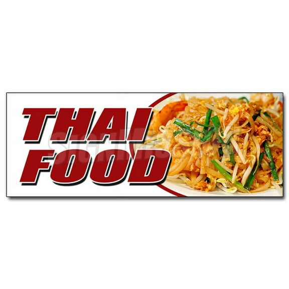 12" THAI FOOD DECAL sticker pad thai sushi satay curry spring rolls tofu take