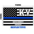 thumbnail image 2 of Reflective Trimble County Kentucky KY Thin Blue Line Stealthy Old Glory USA Flag | Honoring Law Enforcement Officers Sheriffs | County State Decal Bumper Sticker 3M Vinyl 3" x 5", 2 of 3