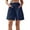 ZB Navy, variant on Plus Size Shorts for Women Summer 5 Inch Inseam Drawstring Linen Blend Shorts Thin Breathable Pants Denim Shorts Women Black L
