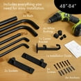 thumbnail image 2 of MERIVILLE 1" Double Wraparound Curtain Rod Set, Adjustable 48–84 Inches, Blackout Design, Black, 2 of 5