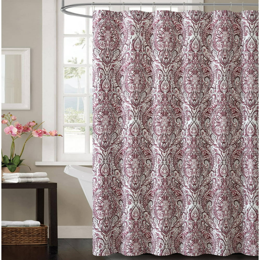 VCNY Home Plum Elanza Damask 72"x72" Shower Curtain