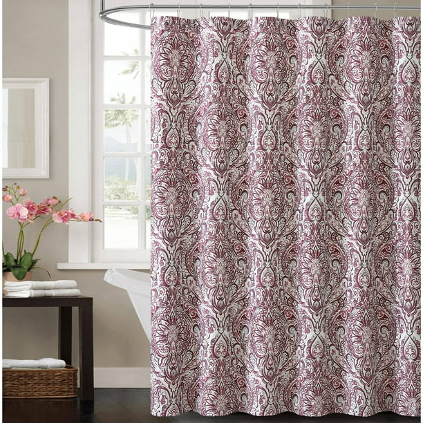 VCNY Home Plum Elanza Damask 72"x72" Shower Curtain