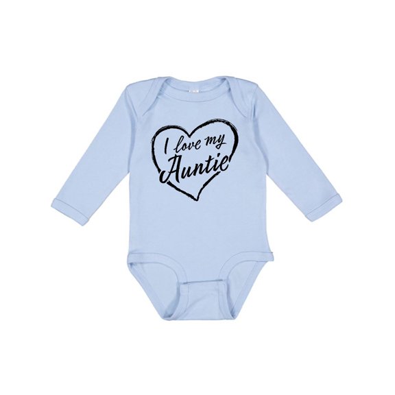 Inktastic I Love My Auntie in Black Chalk Heart Boys or Girls Long Sleeve Baby Bodysuit