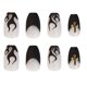 thumbnail image 2 of Set of 24pcs short black flames french manicure - beauty and health, 2 of 5