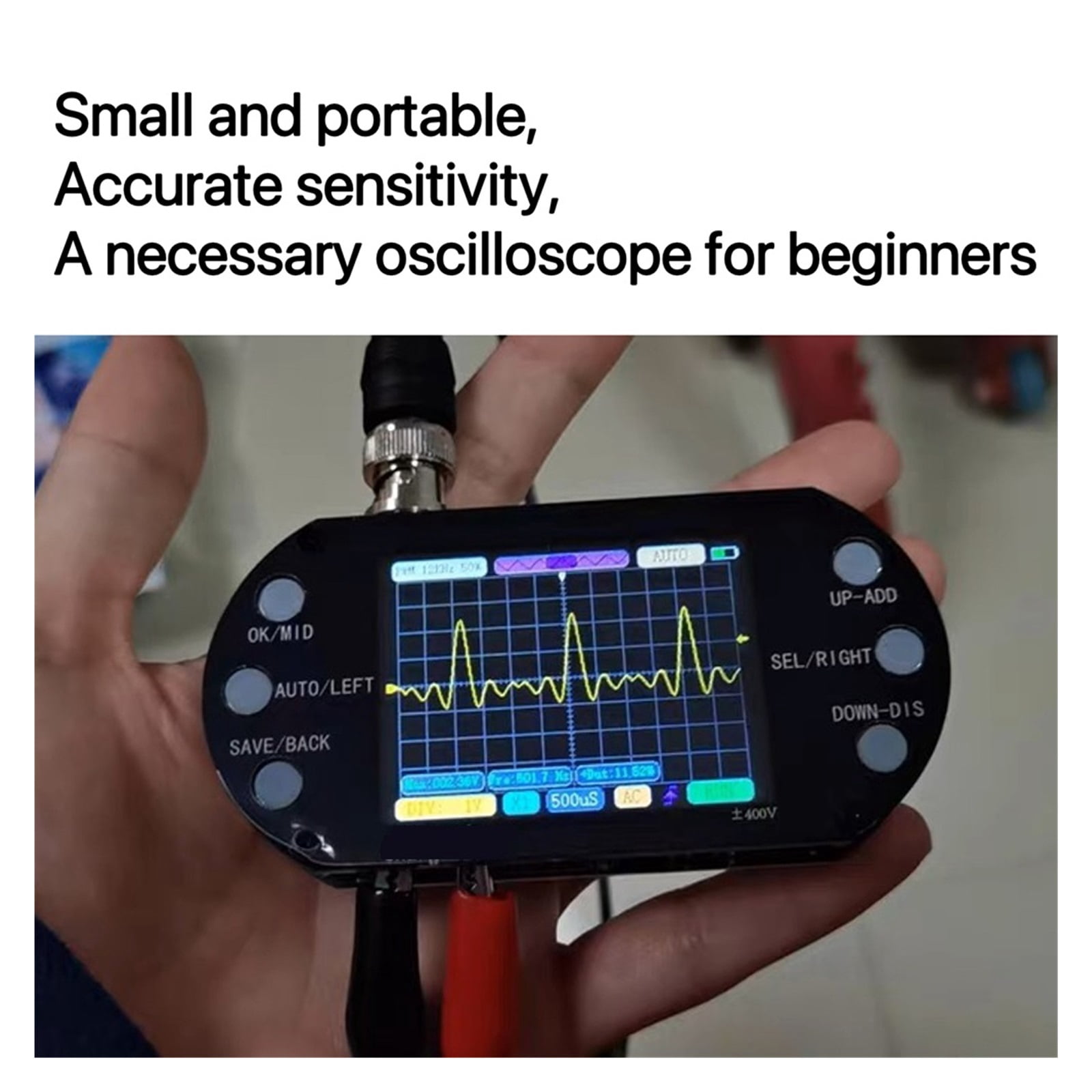 Digital Oscilloscope 2.5Mhz Sampling Rate 200Khz Bandwidth Support 80Khz PWM 2.4inch Screen for Electronic Repair DIY ,Professional Designed