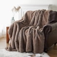 thumbnail image 3 of Battilo Luxury Brown Faux Fur Throw Blanket, Striped Large Mink Faux Fur Blankets and Throws for Couch, sofa, Bed, Super Soft Warm Cozy Fuzzy Thick Faux Fur Blanket for Home Decor, 60"x80", 3 of 6
