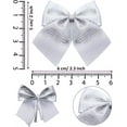 thumbnail image 2 of Tutuviw 12Pcs Mini Bow Ornaments Glitter Silver Bow Tie 1.96" Small Christmas Tree Decrations Bowknot Cute Wedding Party Home Decration Wreath Hanger Garlands Decor Bows, 2 of 7