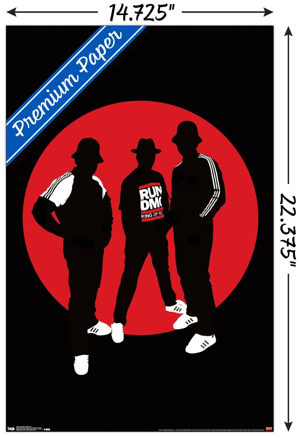 Run DMC - Minimalist Logo Wall Poster with Push Pins, 22.375