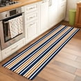thumbnail image 3 of Orange Navy Blue Striped Kitchen Runner Rug 2x6 Washable Runners for Hallway Non Slip Gradient Horizontal Lines Large Area Rug Indoor Floor Carpet for Bathroom Laundry Entryway Bedroom Living Room, 3 of 8