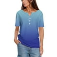 thumbnail image 2 of Women's Casual Solid Color Medium Short Sleeve V-Neck Top, 2 of 6