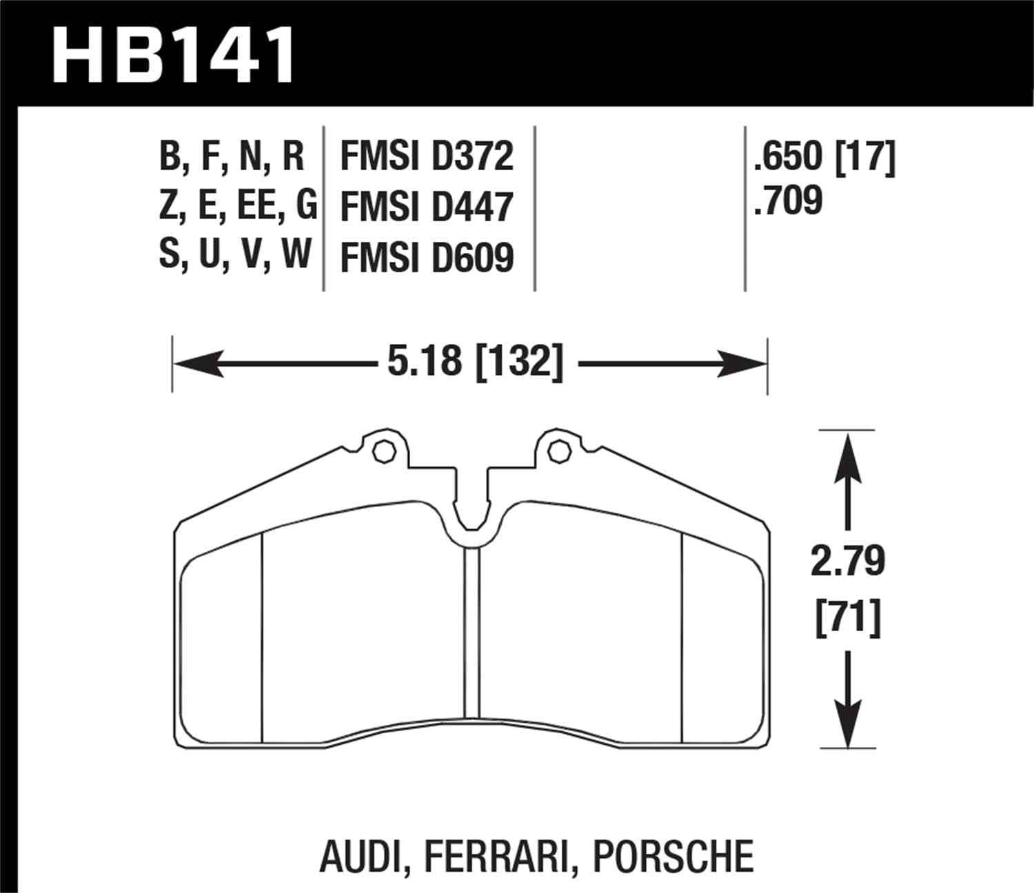 Hawk Performance HB141B.650 HPS 5.0 Disc Brake Pad Set