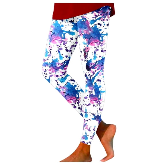 FYEGRE Women's Fashionable Casual Printed Yoga Leggings Stretchy Athletic Tights For Fitness Workouts Mardi Gras Leggings for Women Multicolour M