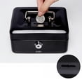 thumbnail image 3 of Pequeña Caja De Seguridad Con Cerradura Y Ranuras Alcancía De Monedas Y Otros Objetos De Valor Negro, 3 of 6