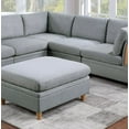 thumbnail image 3 of Knubmt Fabric Cushion Ottoman with Wooden Legs, Footstool for Living Room, Office, Bedroom, 3 of 9