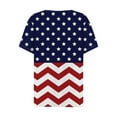 thumbnail image 3 of Womens American Flag Tops 3/4 Sleeve Summer USA Flag Star Stripes Print Tops Button Henley Neck Slim Fit Half Sleeve Party Tshirts Shirts Patriotic Blouse, 3 of 4