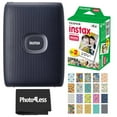 thumbnail image 1 of Fujifilm Instax Mini Link 2 Smartphone Printer Space Blue + Fujifilm Instax Mini Twin Pack Instant Film and 20 Sticker Frames, 1 of 9