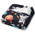 thumbnail image 5 of Space Astronaut Blanket Space Planet Travel Throw Blanket Gifts for Girls Boys Super Warm Soft Plush Lightweight Fleece Flannel Blanket Winter Couch Bedding Blanket for Baby Kids Adults Women 40"x50", 5 of 6