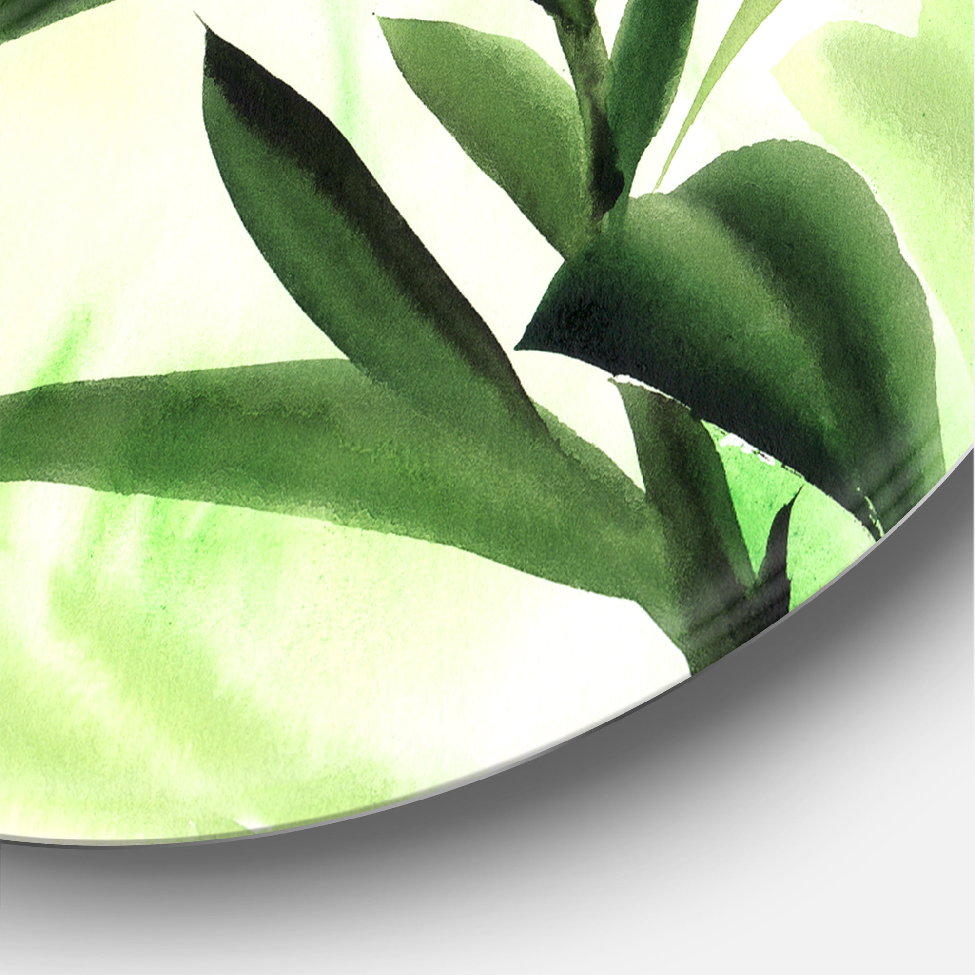 Designart 'Bamboo Palm Detail I' Traditional Circle Metal Wall Art 36x36 - Disc of 36