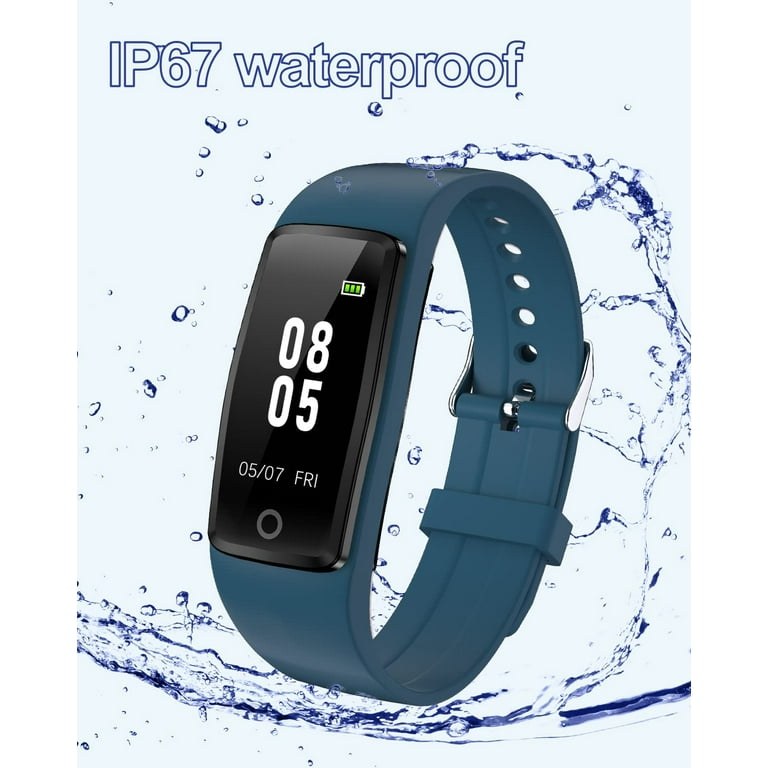 Willful Fitness Tracker Watch for Men Women Kids No Bluetooth No APP No Phone Needed Waterproof Sports Watch with Steps Calories Counter Blue