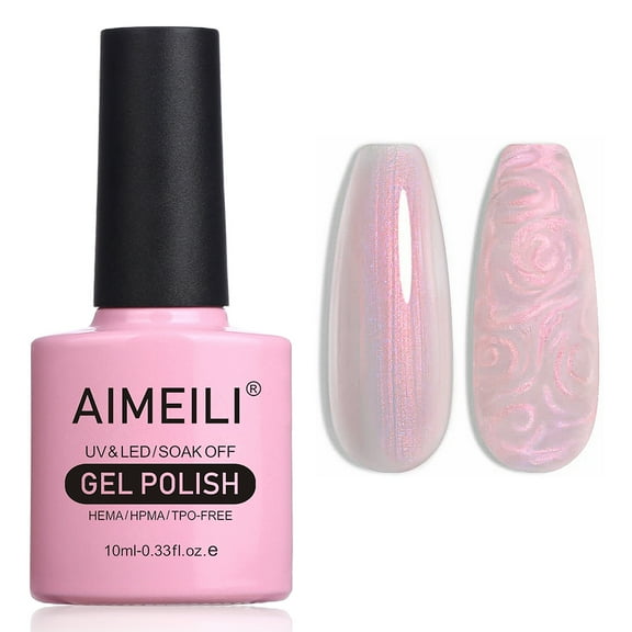 AIMEILI Soak off UV LED Pearl Gel Nail Polish - Glitter Mermaid Shell Thread Effect DIY Nail Art at Home -(176)10ml