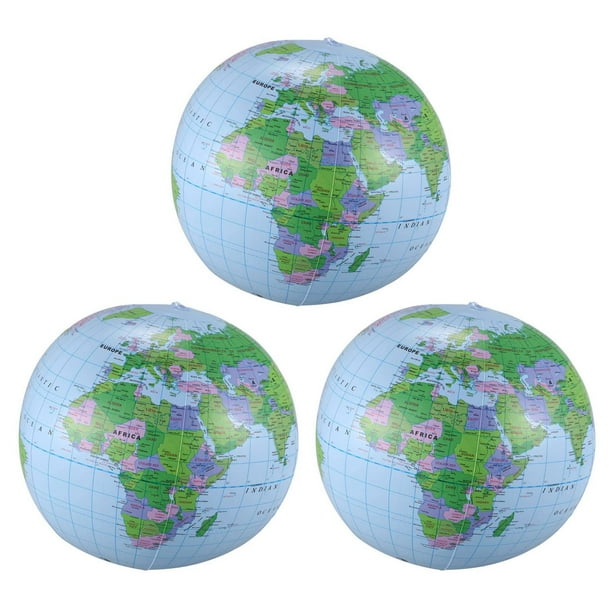 3X Juguete Inflable Juguete Educativo Globos de Mapa de Geografia Pelota de Playa 40 cm