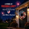 thumbnail image 4 of SLUMLOVE 22" Patriotic Wreath for Front Door with 2 American Flags, Red White and Blue 4th of July Wreath for Independence Day, Memorial Day & USA 250th Anniversary Decor, 4 of 10