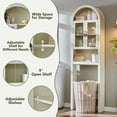 thumbnail image 6 of SinCiDo Arched Over The Toilet Storage Cabinet, Modern Bathroom Shelf Over Toilet with Acrylic Doors, Wooden Bathroom Space Saver Organizer above Toilet with Adjustable Shelf, 6 of 8