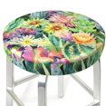 thumbnail image 3 of Balery Watercolor Blooming Cactus Fundas de asiento para taburete de bar redondo de tela de terciopelo ajustables que protegen de arañazos y manchas para sillas de 14 a 17 pulgadas.-12 inch, 3 of 7